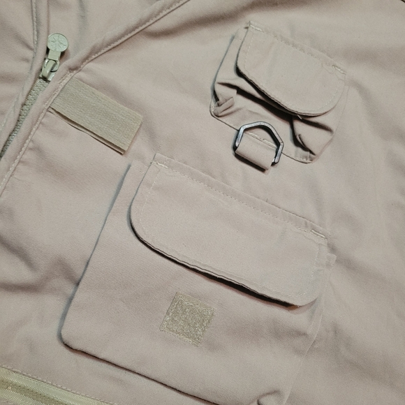 Rio Bravo By Prestige Fishing Vest Adult XXL Tan Canvas Full Zip Pockets - Picture 4 of 12